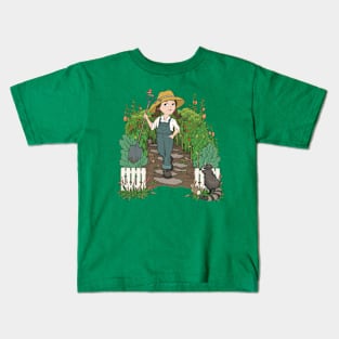 Garden Girl and the Critters Kids T-Shirt